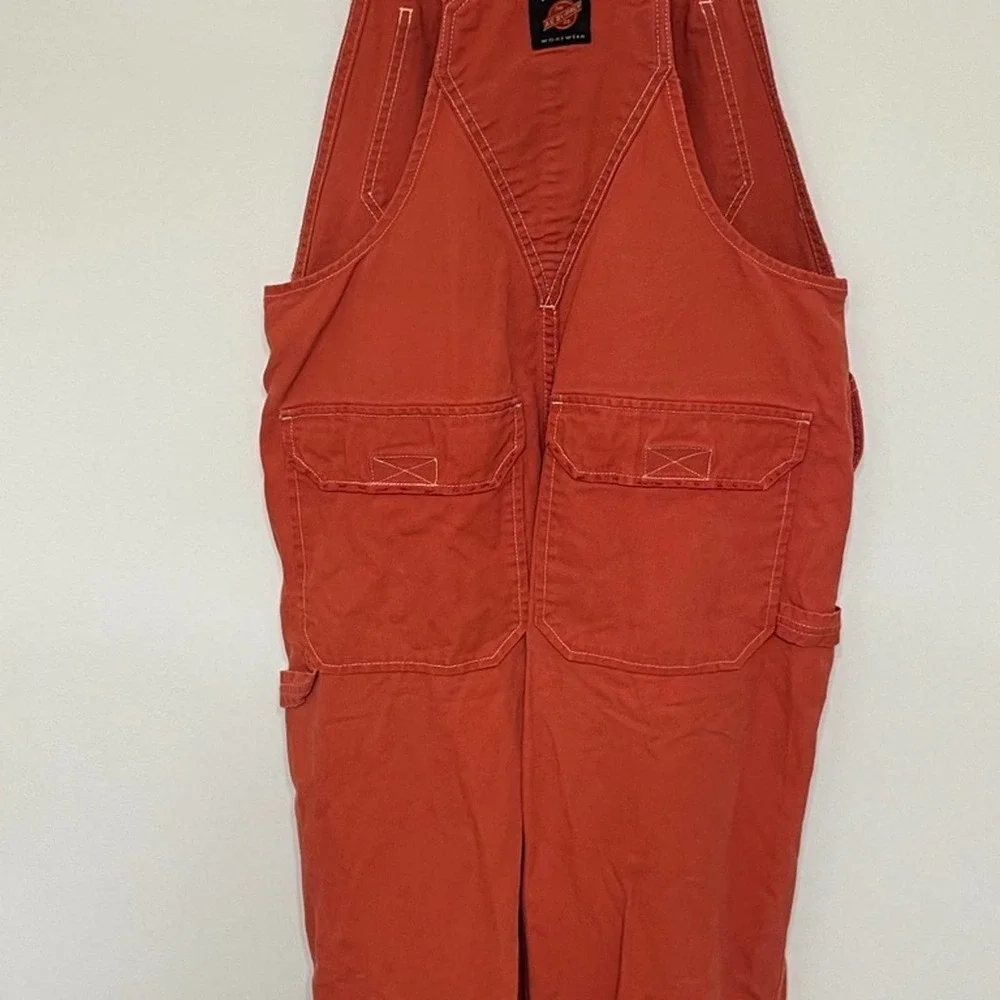 Dungaree Red Overalls denim jumpsuit Size Medium - Picture 5 of 6
